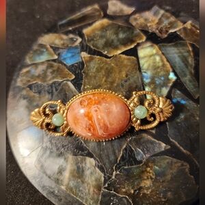 Victorian Revival Stone Brooche.